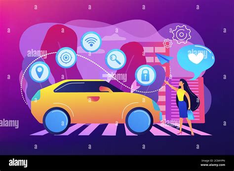 Autonomous Car Concept Vector Illustration Stock Vector Image And Art Alamy