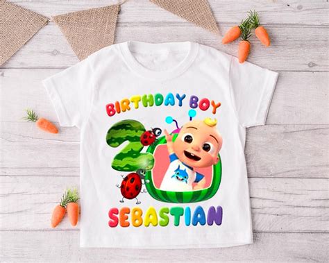 Cocomelon Personalized Birthday T Shirt Birthday Boygirl Etsy