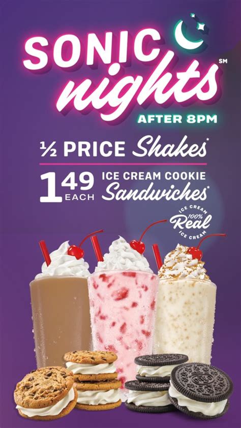 Sonic Nights Promotion Half Price Shakes After 8pm