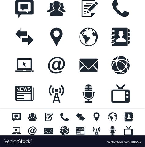 Media And Communication Icons Royalty Free Vector Image