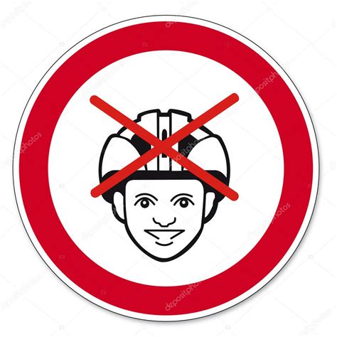 Prohibition Sing Helmet Ban Bike On White Background Created In Adobe