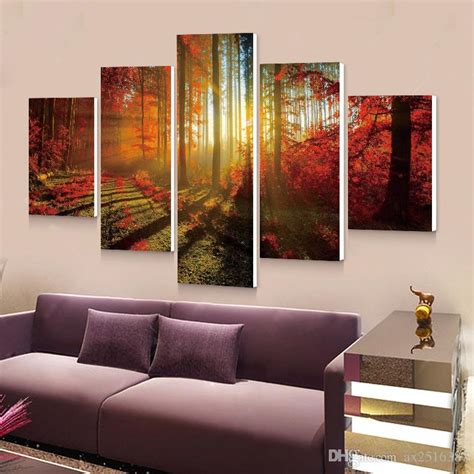 2019 Forest Painting 5p Canvas Wall Art Picture Home