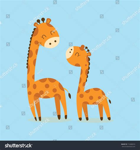 Cute Giraffe Cartoon Vector Stock Vector Royalty Free 712680910