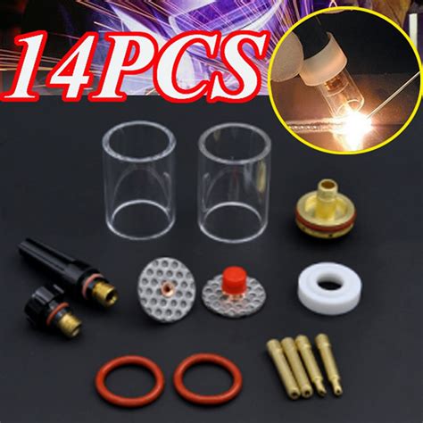 Hot Sale Pcs Tig Welding Torch Stubby Gas Lens Glass Pyrex Cup Kit
