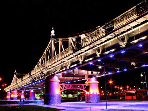 It lies along the north bank of the negro river, 11 miles (18 km) above that river's influx into the amazon river. Lighted up night bridge in Manaus, Brazil image - Free ...