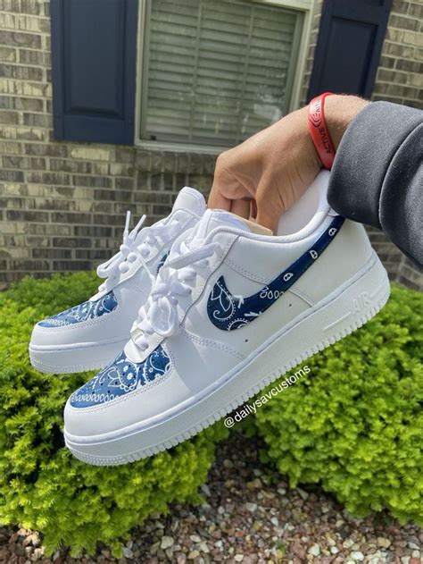 blue bandana air force 1 custom crip bandana air force 1 custom by dailysavcustoms nike air