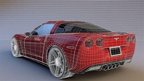 3d Model Chevrolet Corvette C6 Base Vr Ar Low Poly Max Obj 3ds Fbx