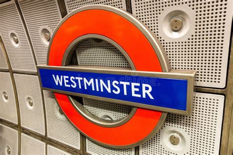 A Sign Of Westminster Underground Station In London Uk Editorial