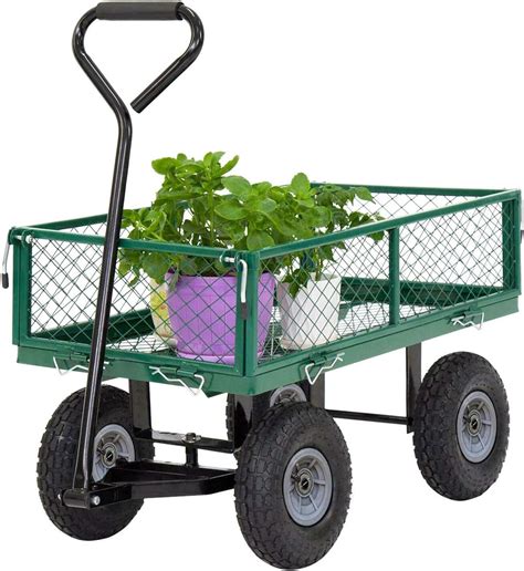 Buy Garden Carts Yard Dump Wagon Cart Lawn Utility Cart Outdoor Steel