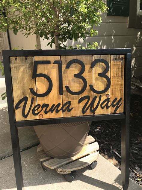 Address Stake With Street Name For Yard Reclaimed Wood House Etsy