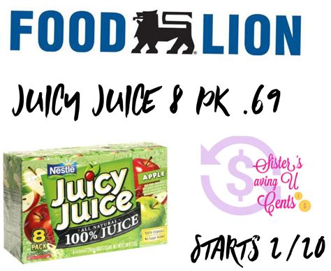(although, this stuff is so good we doubt that'll it last that long.) Juicy Juice 8pk .69 At Food Lion 2/20-2/26!!
