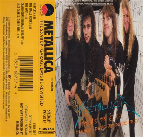 Metallica The 598 Ep Garage Days Re Revisited 1987 Sr Cassette