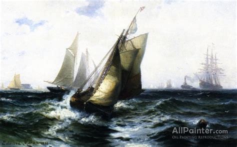 Edward Moran Ships In New York Harbor Oil Painting Reproductions For