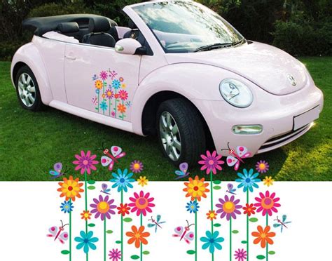 girly car flower graphics stickers vinyl decals 3 girly car bug car pink car