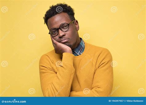 Frustrated African American Man Tired From Quarreling Shouting Wife
