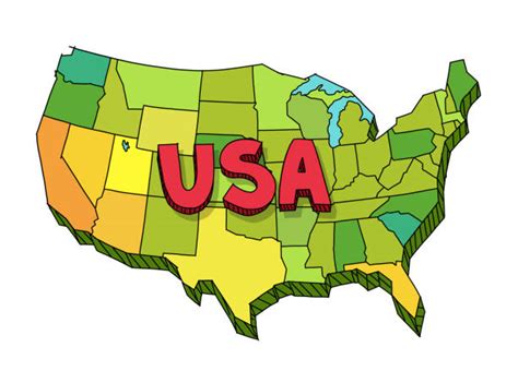 Cartoon Map Of Usa Illustrations Royalty Free Vector Graphics And Clip