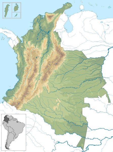 Mapa Geográfico Mudo De Colombia