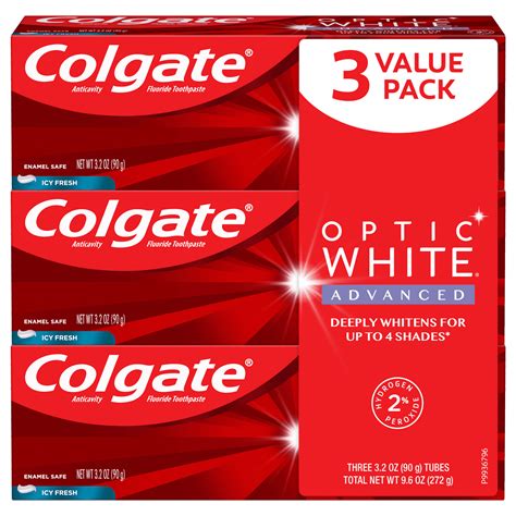 Colgate Optic White Advanced Teeth Whitening Toothpaste Icy Fresh 32