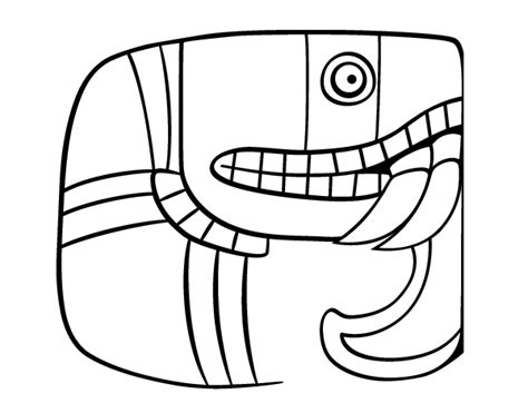 Dibujo De Jeroglífico Maya Para Colorear