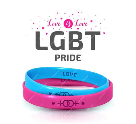 Premium Vector Lgbt Pride Concept Pink And Blue Rubber Bracelets Forinternational Day For