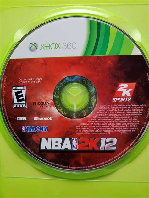 Xbox 360 Live Nba 2k 12 Basketball Microsoft Video Game Cd Etsy