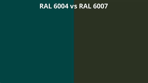 RAL 6004 Vs 6007 RAL Colour Chart UK