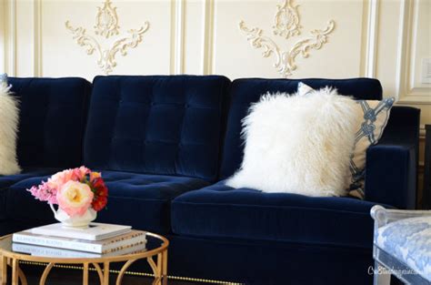 The Maura Project Dark Blue Velvet Sofa
