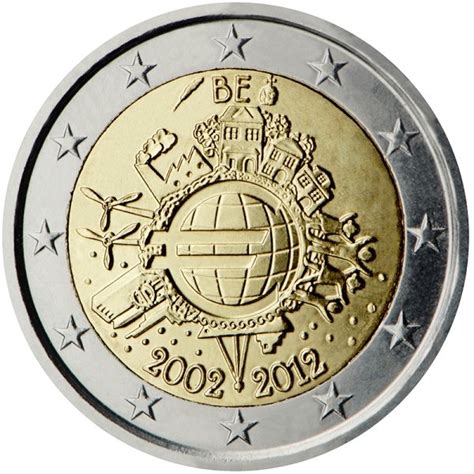 2012 Be 10 Jahre Euro Bargeld • Zwei