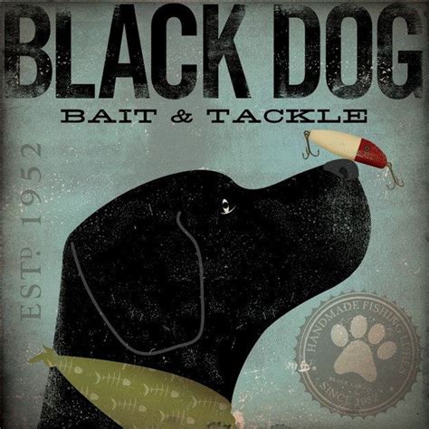 Black Dog Bait And Tackle Company Original Illustration Graphic Art