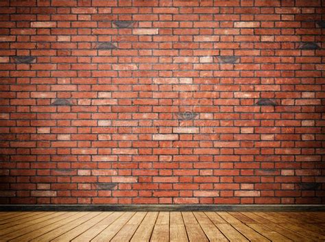 Red Brick Wall And Wooden Floor Background Stock Photo Image Of