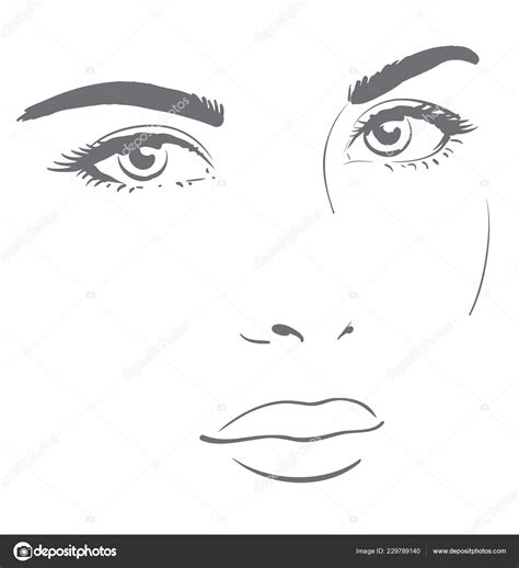Cara De Mujer Joven Con Mirada Amistosa Fácil Dibujo Gráfico Vector De Stock Por ©prezent 229789140