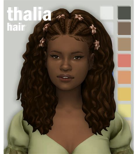 Thalia Hair Okruee On Patreon Sims Hair Sims 4 Black Hair Sims 4