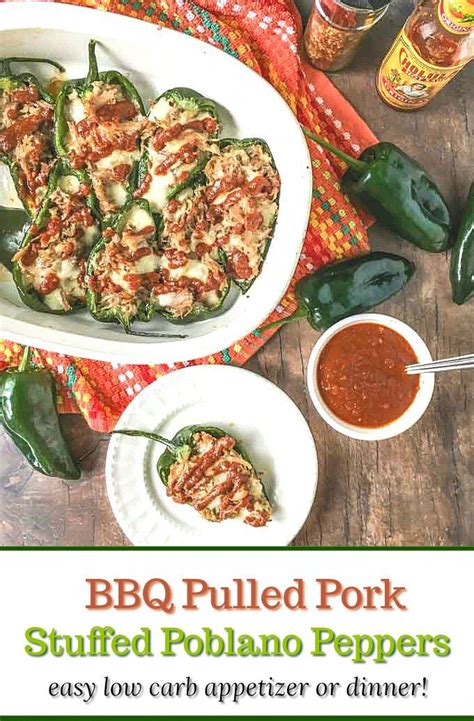 Maybe you would like to learn more about one of these? BBQ Pulled Pork Stuffed Poblanos - low carb appetizer ...
