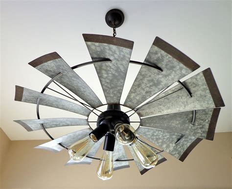 Most ceiling fans with lights have three, four, or five sockets. Windmill Chandelier Farmhouse Lighting in 2020 | Farmhouse ...