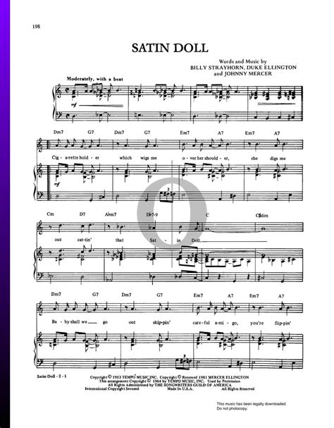 Satin Doll Sheet Music Piano Voice Pdf Download Oktav