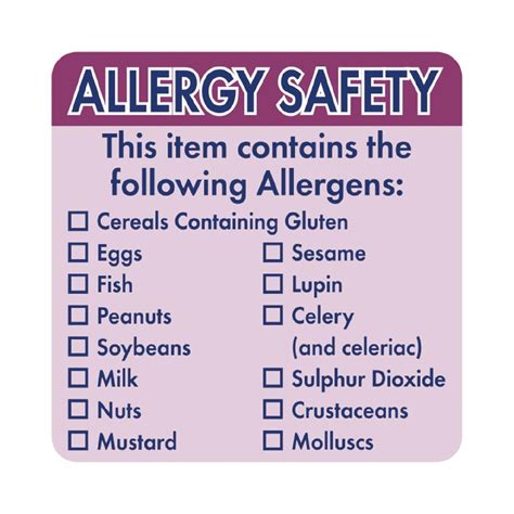Allergen Labels Rbr