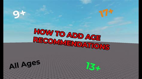How To Add Age Recommendations For Your Roblox Game Youtube