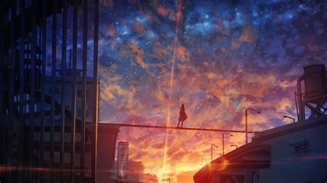 Sunset Sky Scenery Anime 4k 61013 Wallpaper