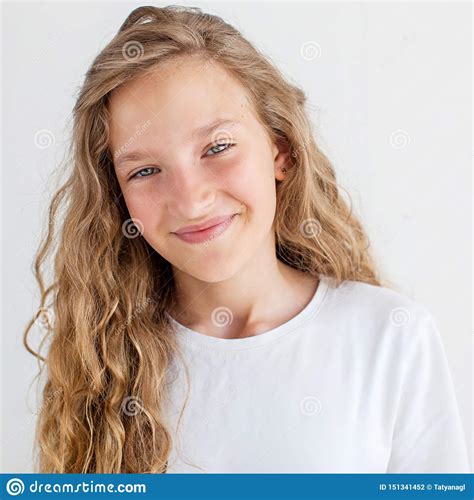 Portrait Smiling Young Girl Teen Stock Photo Image Of Casual