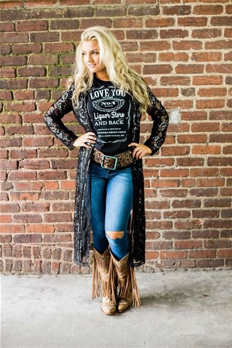 Black Sequin Duster Cute Country Outfits Western Style Outfits