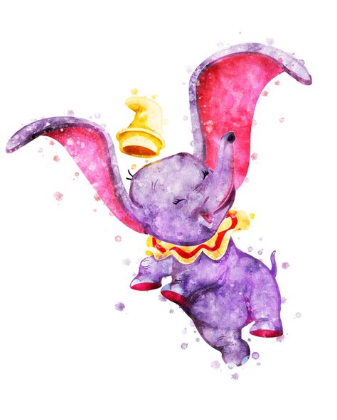 Dumbo Print Dumbo Flying Elephant Watercolor Poster Dumbo Etsy