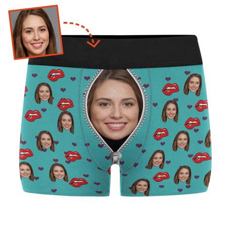 Custom Men S Boxer Briefs Lovely Girl Nifty Lips Underwear Funny Shorts For Men Wife Face