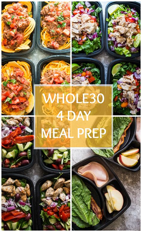 A vegetarian 1200 calorie meal plan is also included below for dieters that don't eat animal products. 4 Day Whole30 Meal Prep Plan - The Kitcheneer