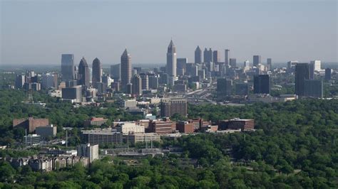5k Aerial Video Of The Midtown Atlanta Skyline Buckhead Georgia