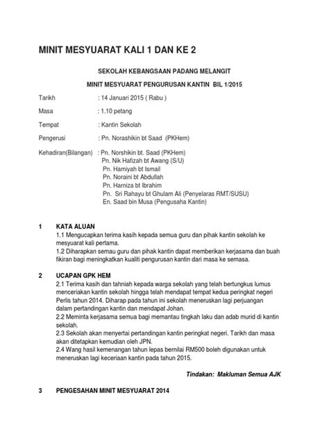 Teacher can find the correct minit mesyuarat suggested by unit pengurusan kualiti dan penyelidikan. Minit Mesyuarat Kali 1 Dan Ke 2: Sekolah Kebangsaan Padang ...