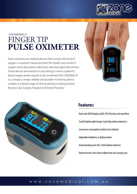 Get a quick read on your systolic and diastolic numbers automatically as well as your pulse rate with this digital blood pressure monitor. ChoiceMed C29 Fingertip Pulse Oximeter Brochure | Manualzz