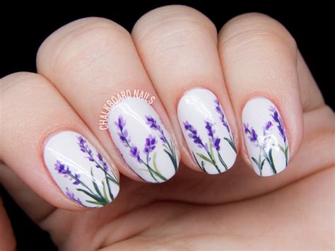 Lavender Blossoms Floral Nail Art Chalkboard Nails Phoenix Arizona