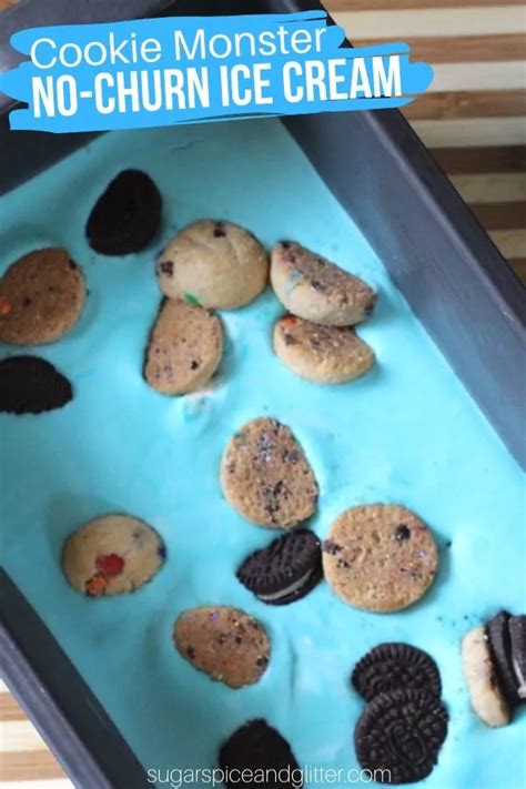 Kids Kitchen No Churn Cookie Monster Ice Cream Recipe