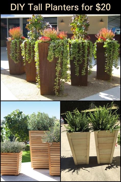 Diy Tall Planters For 20 Diy Planters Outdoor Potted Plants Outdoor Tall Outdoor Planters