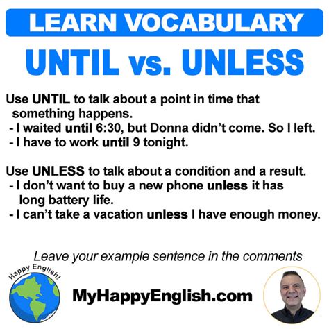 English Lesson Until Vs Unless Happy English Free English Lessons